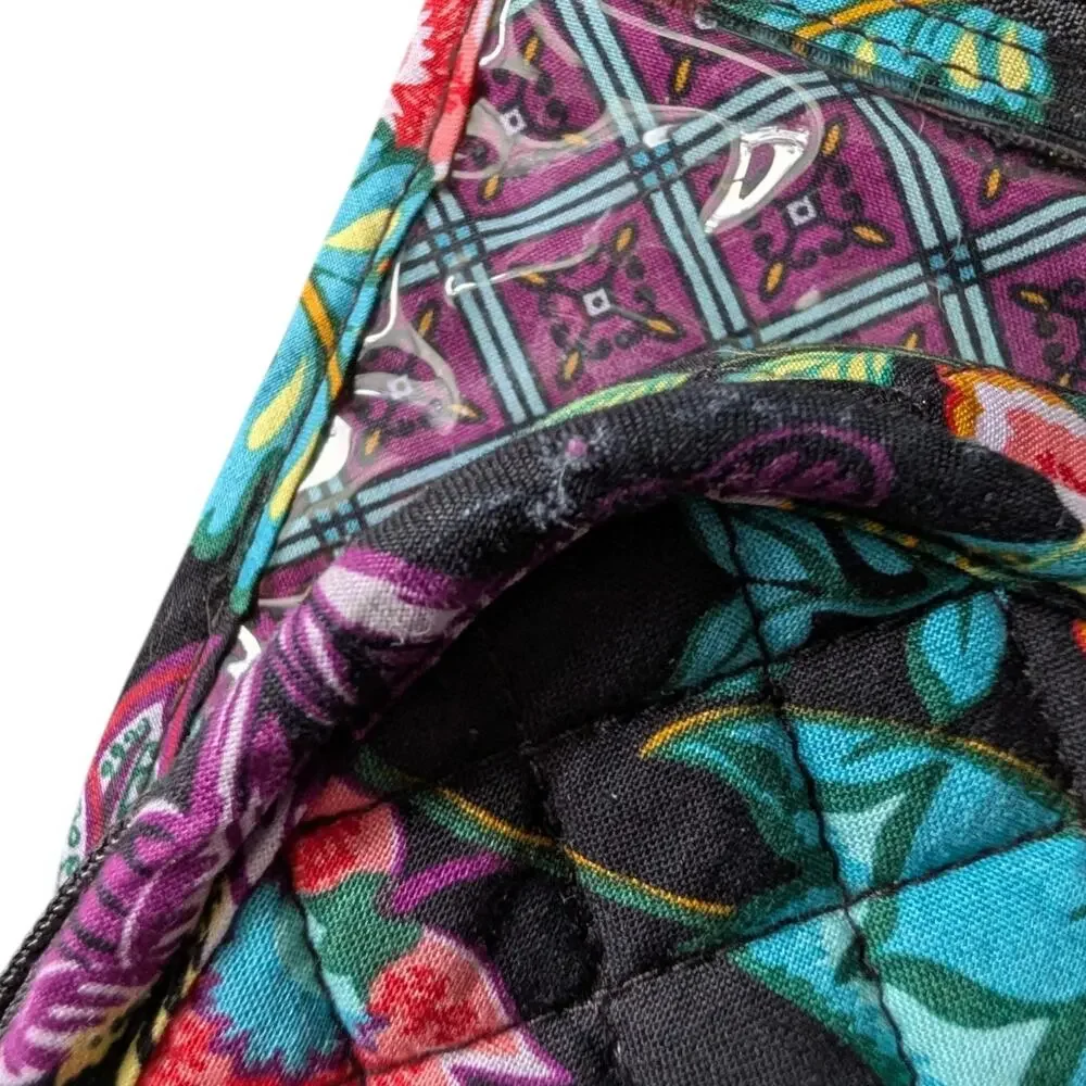Vera Bradley Iconic Travel Hanging Organizer Vines Floral Print Black Green